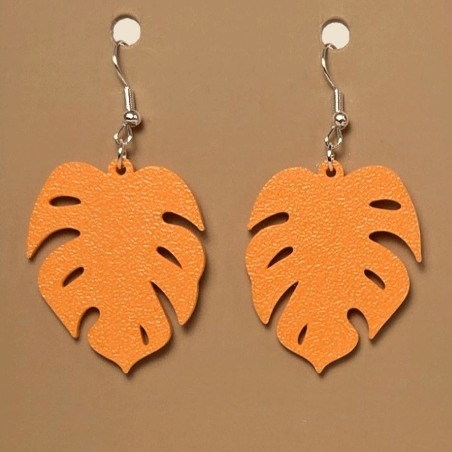 Boucle d'oreille en forme de Feuille avec crochets hypoallergéniques sans nickel